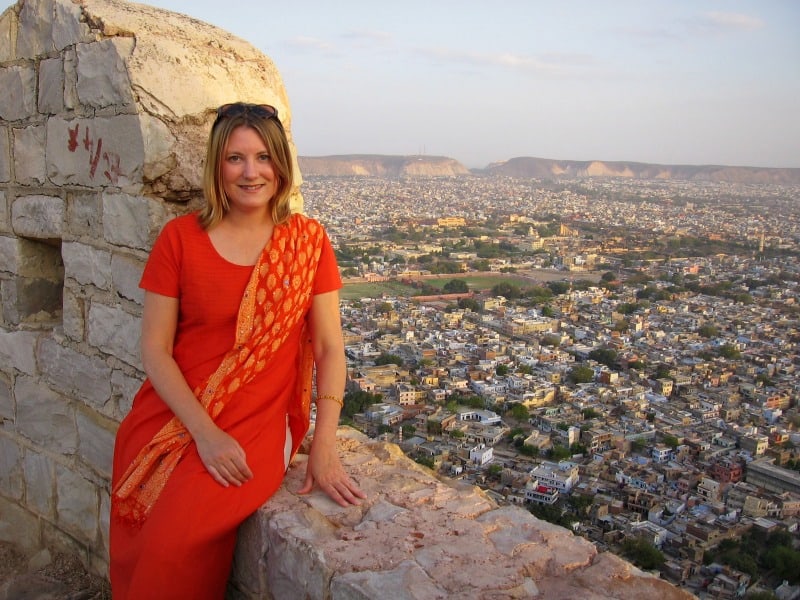 Mariellen Ward at Tiger Fort, Jaipur during her first trip to India in 2006.