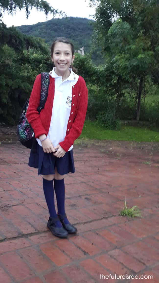 A portrait of Lila on the eve of her 11th birthday. First Day of the new school.