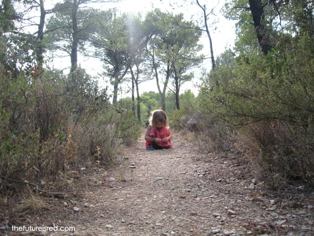 Lila in the woods in southern France